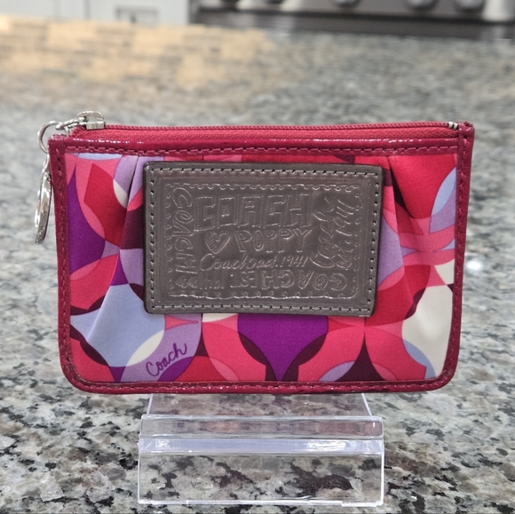Coach Handbags - Coach Poppy Colorblock Card Case — Pink, Purple & Red